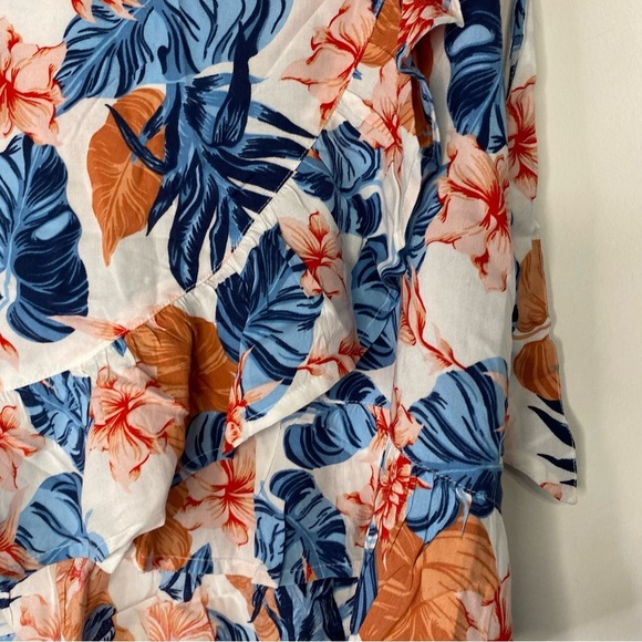 NWT Floral Roxy Mini Wrap Tropical Skirt Beachy Vacation Size Medium Preppy 90s - Picture 4 of 12